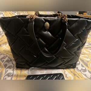 Black Kurt Geiger Kensington shopper leather tote bag.